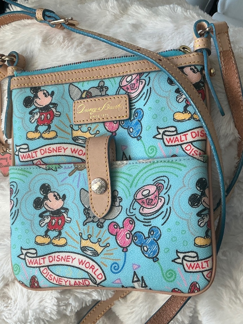 Disney Dooney and Bourke Blue Sketch crossbody bag